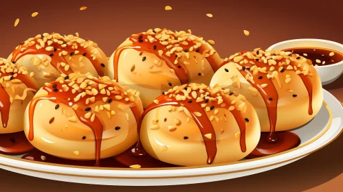 Delicious Sesame Balls with Sweet Glaze