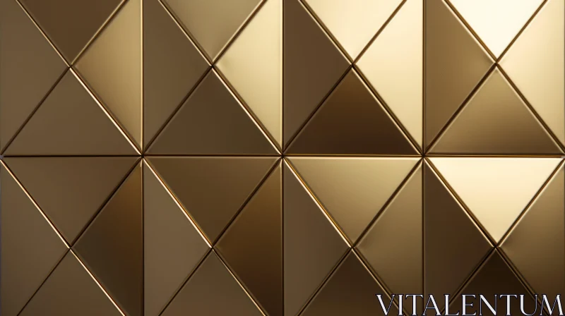 Gold Geometric Metal Surface | 3D Rendering AI Image