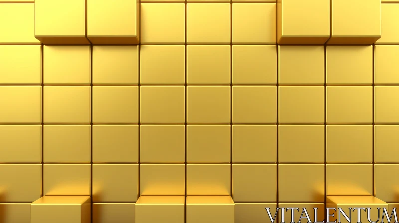 Luxurious Gold Cube Wall Texture - 3D Rendering AI Image