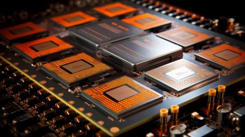 Computer Processor Close-Up: Intricate Chip Network Revealed