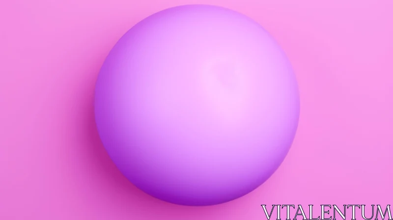 Purple Sphere on Pink Background - Abstract 3D Rendering AI Image