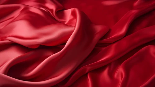 Red Silk Fabric Close-Up: Luxury and Elegance
