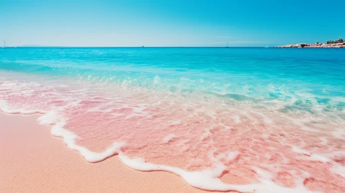 Tranquil Tropical Beach with Pink Sand and Blue Water