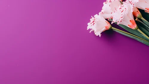 Elegant Floral Bouquet on Purple Background