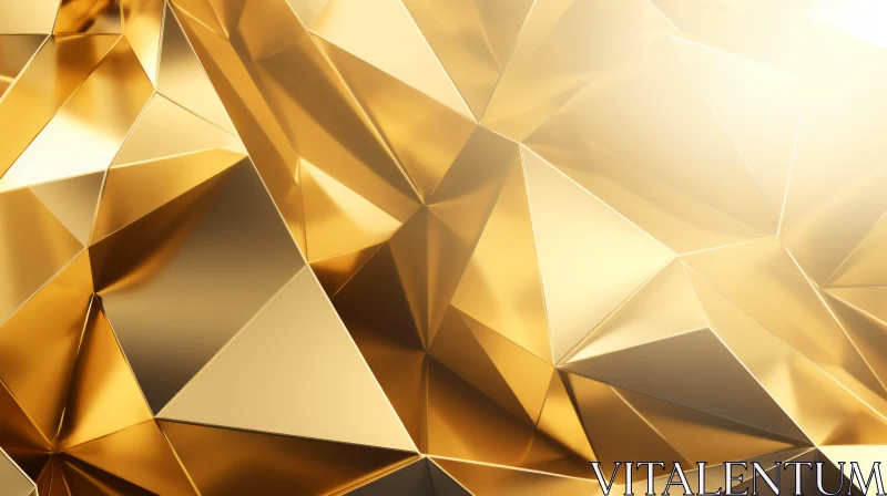 Golden Polygonal Abstract Geometric Background AI Image