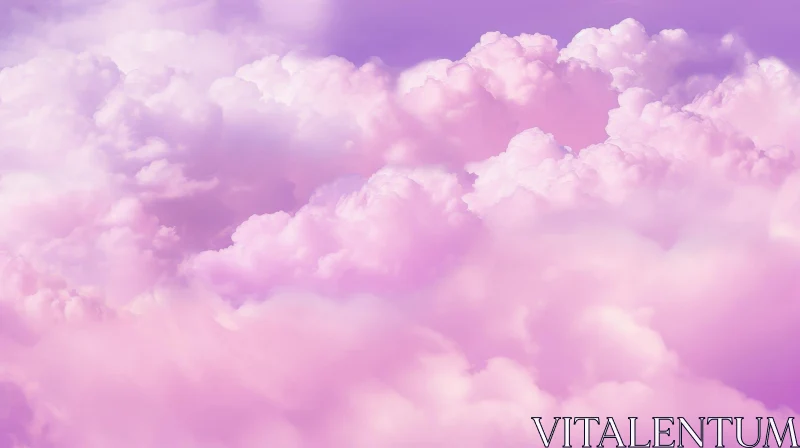 Pink Clouds on Purple Sky Background AI Image