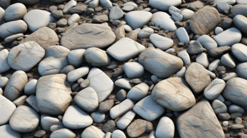 Smooth Pebbles Texture on Sand Background