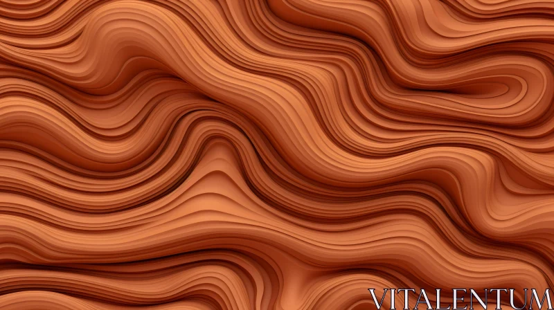 Brown Waves Abstract Background | 3D Illustration AI Image
