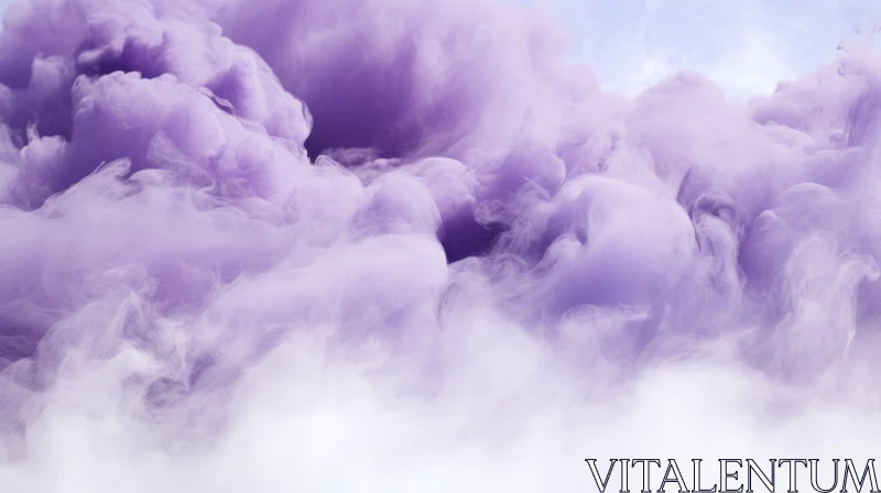 Ethereal Purple Smoke on White Background AI Image