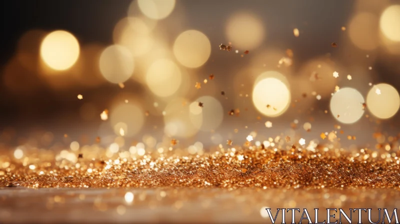 Golden Glitter Background with Stars and Sparkles AI Image