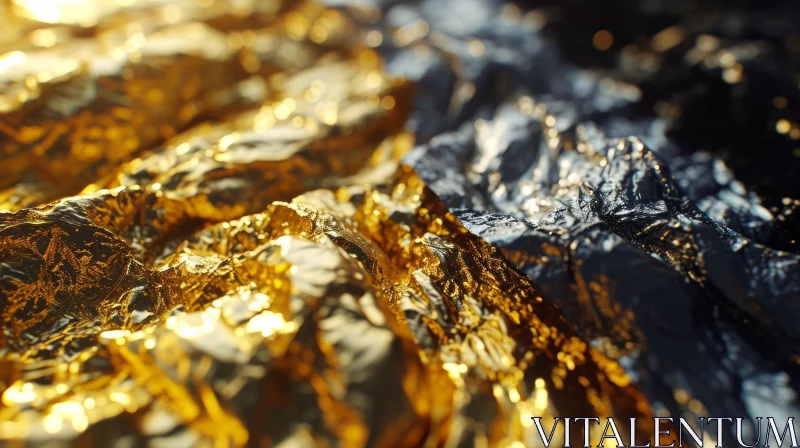 Intricate 3D Render of Crumpled Metallic Surface AI Image