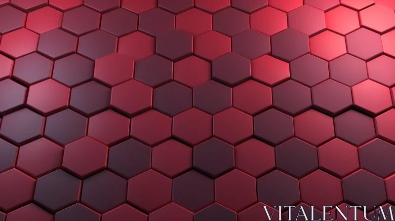 AI ART Red and Black Honeycomb Pattern - Futuristic 3D Rendering
