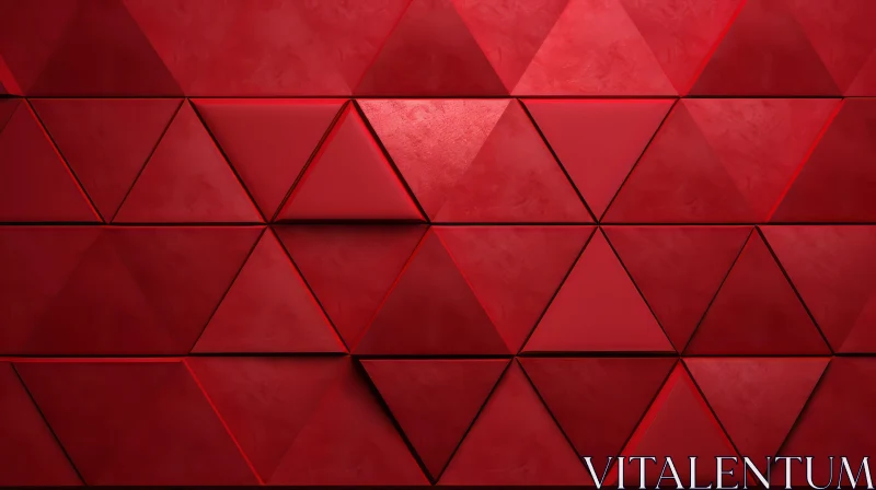 Red Geometric Triangle Pattern - 3D Rendering AI Image