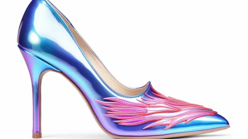 Blue Stiletto High Heel Women's Shoe