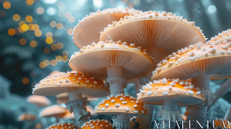 AI ART Enchanting Orange Mushroom Cluster
