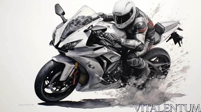 AI ART Sport Motorcycle Rider in Action