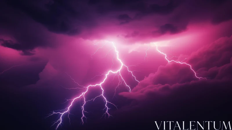 Intense Lightning Storm Photography AI Image