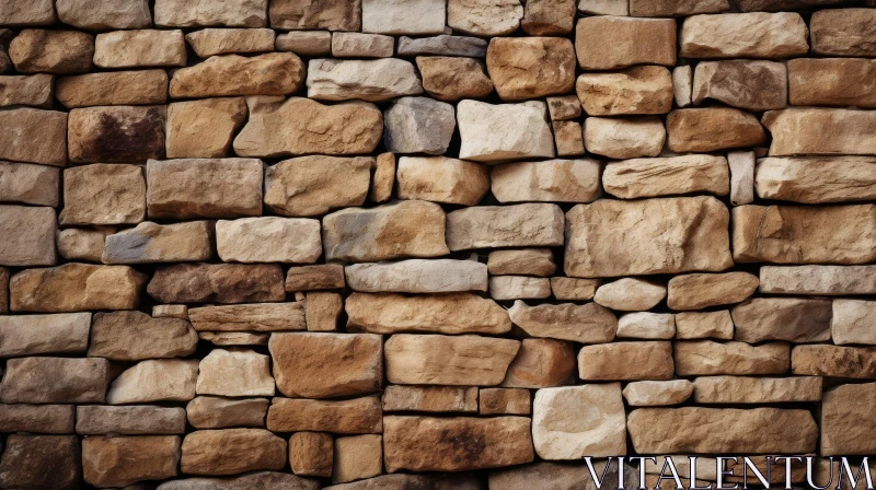 Rustic Brown Stone Wall Texture AI Image