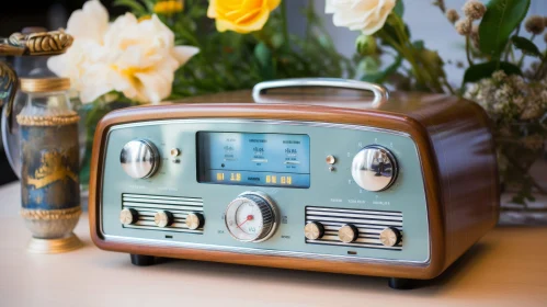 Vintage Radio with Clock - Wooden Case | Retro Style