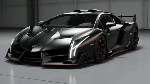 Dark and Red Lamborghini Concept Car: A Hyper-Realistic Sculpture