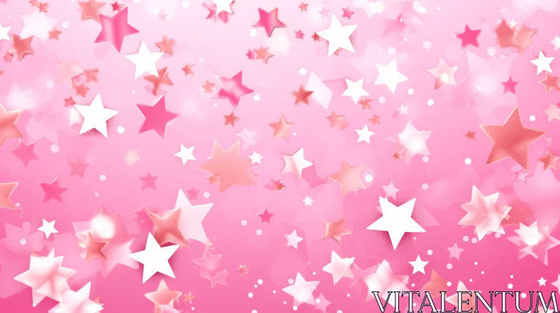 Enchanting Pink Starry Background Gradient AI Image
