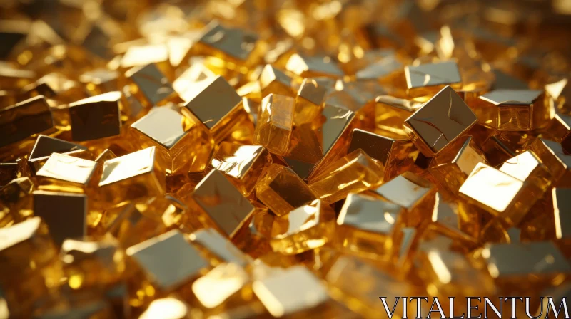 Luxurious Gold Cubes - 3D Render AI Image