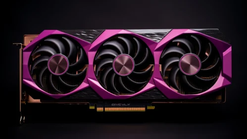 Modern Graphics Card with Black and Pink Cooling Fans