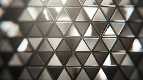 Reflective Triangular Pattern - Abstract 3D Rendering