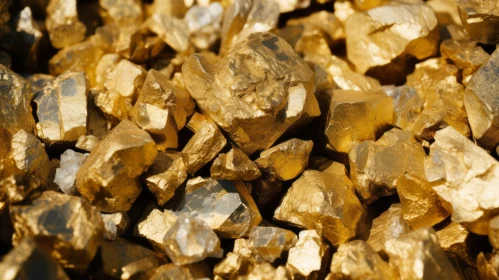 Shiny Gold Nuggets on Dark Background