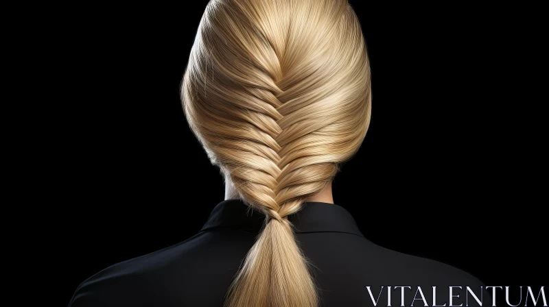 Blonde Woman with Fishtail Braid - Fashion Portrait AI Image