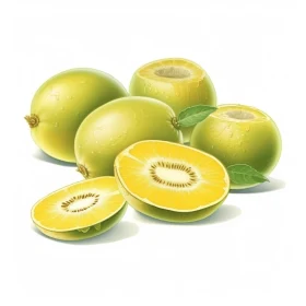 Colorful Mango Kiwi Fruit Vector Illustration | Detailed and Realistic Artwork