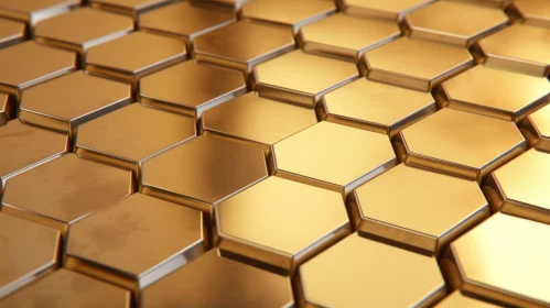 Gold Metallic Honeycomb Pattern - Close-Up Detail
