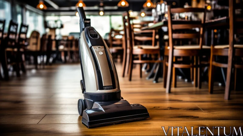 Modern Vacuum Cleaner in Restaurant Setting AI Image