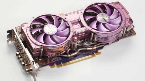 Pink and Purple Graphics Card with Dual Fans