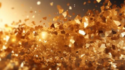 Golden Mineral Rendering with Textured Surface