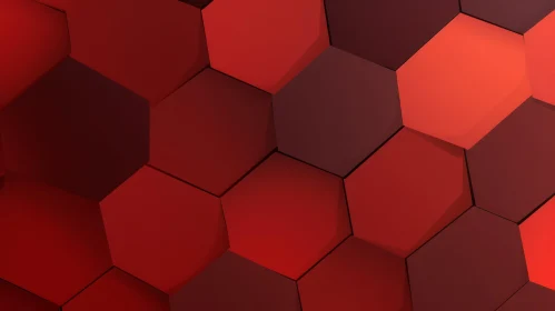 Red and Black Hexagon Pattern - 3D Rendering