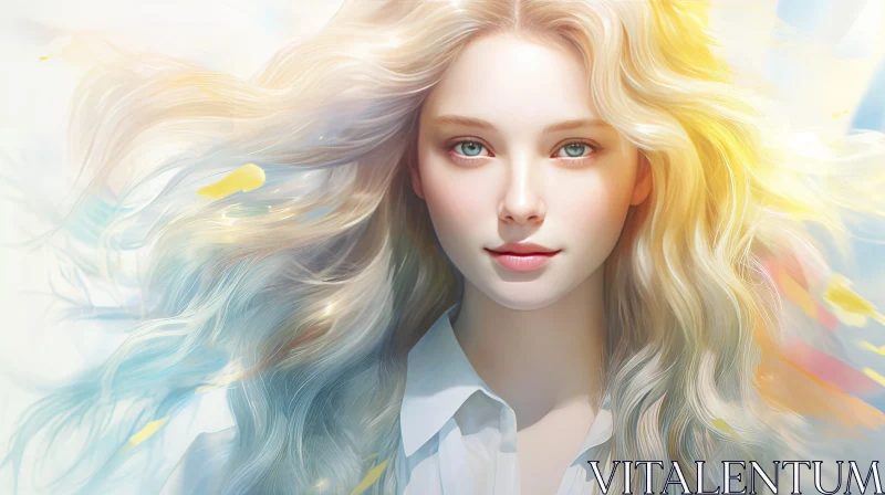 Beautiful Young Woman Portrait AI Image