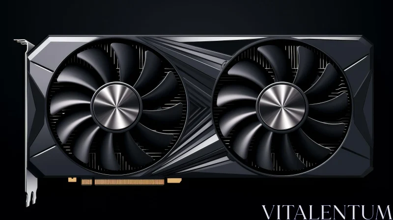 Black Graphics Card with Two Large Fans AI Image