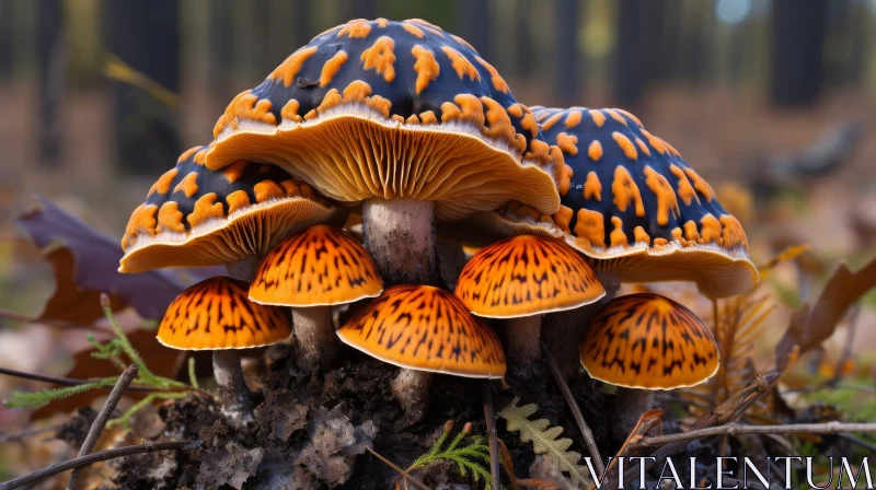 AI ART Enchanting Mushroom Cluster in Forest Setting