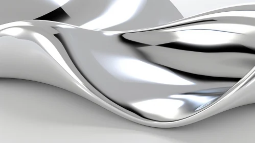 Silver Reflective Surface - 3D Rendering