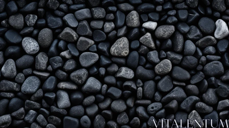 Black and Gray Pebbles Texture Close-Up AI Image