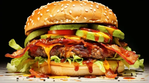 Delicious Burger Photography: Avocado Cheeseburger with Barbecue Sauce