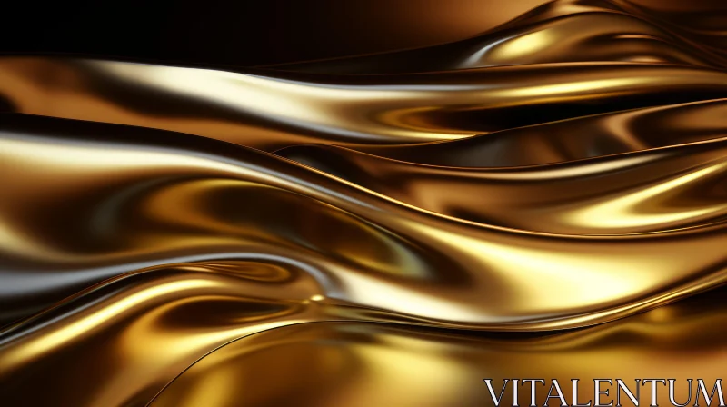 Luxurious Gold Fabric - 3D Rendering AI Image