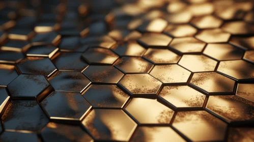 Luxury Metallic Hexagonal Pattern Close-Up