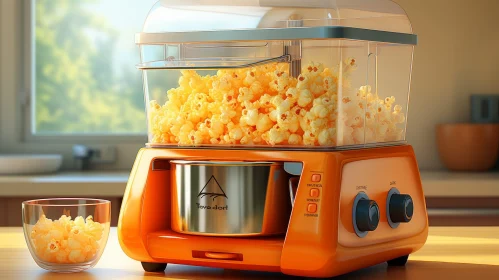Modern Orange Popcorn Maker - Kitchen Appliance
