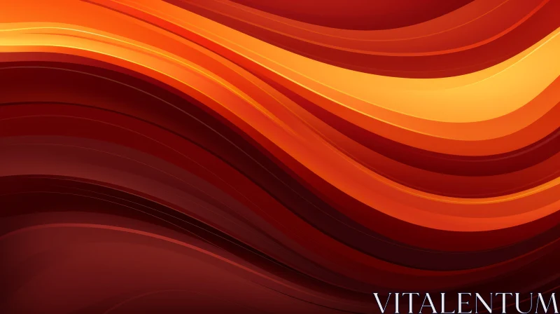 Orange and Red Abstract Background Waves AI Image