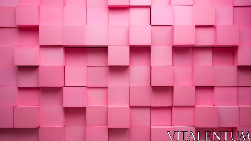 Pink and White Cube Background - 3D Rendering AI Image