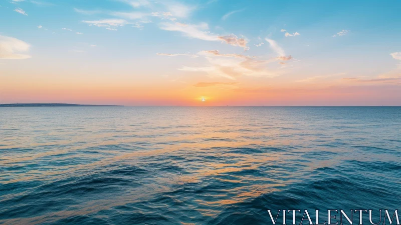 Tranquil Sunset Over the Sea AI Image