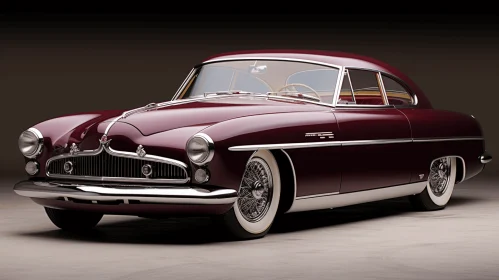 Exquisite Maroon Colored Vehicle: Iconic American Mid-Century Design