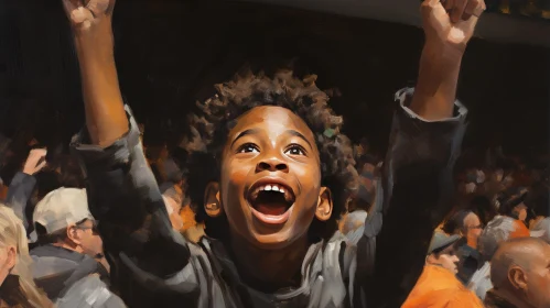 Surprised Young Boy Portrait Painting